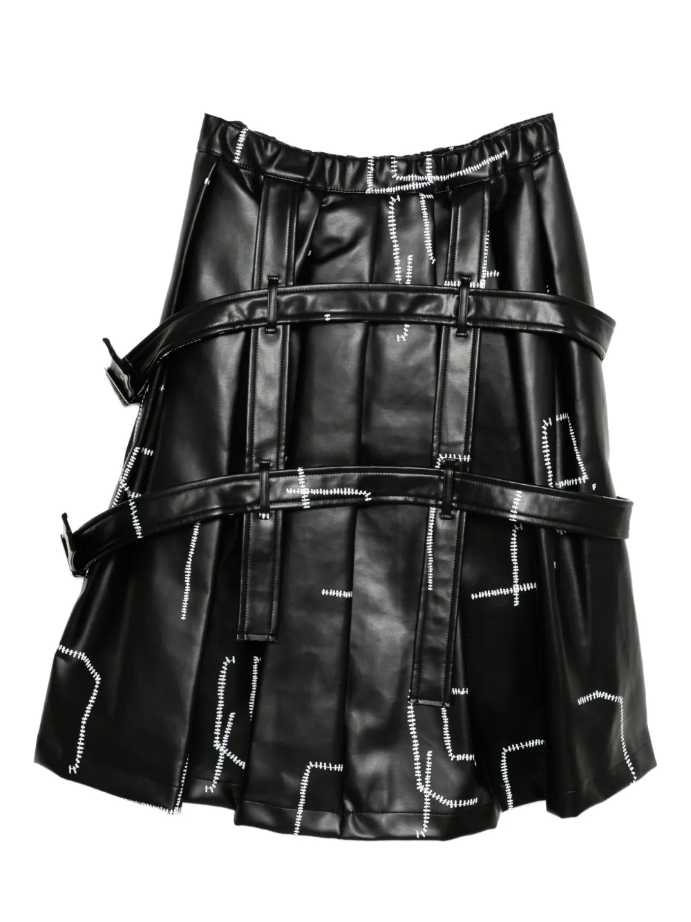 Black Comme Des Garçons jupe imprimée à coutures contrastantes | Jupes trapèze | Image 2