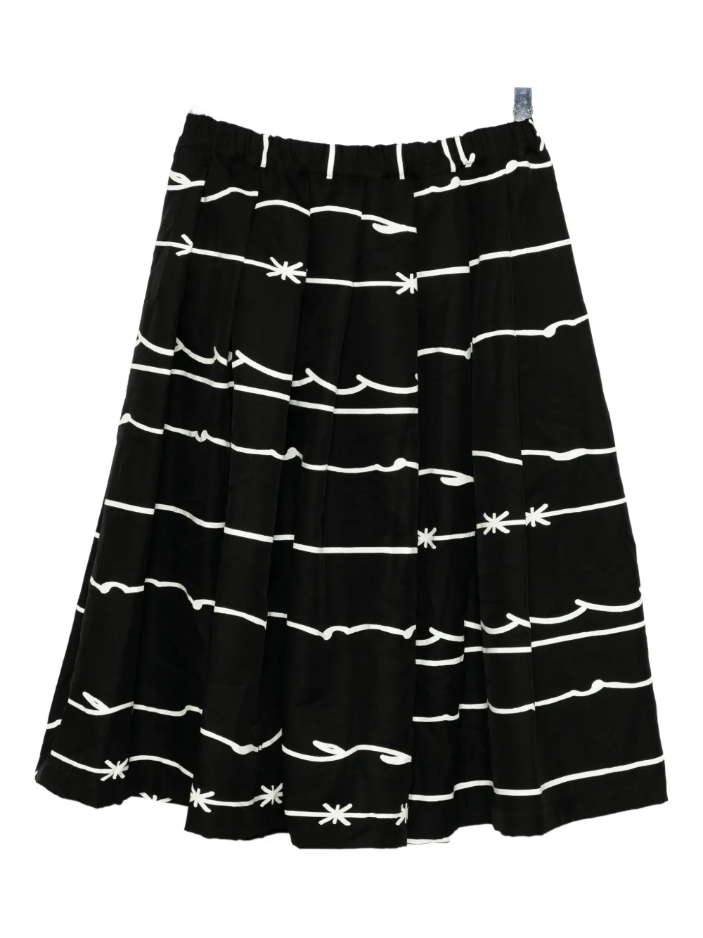 Black Comme Des Garçons Printed Skirt In Black