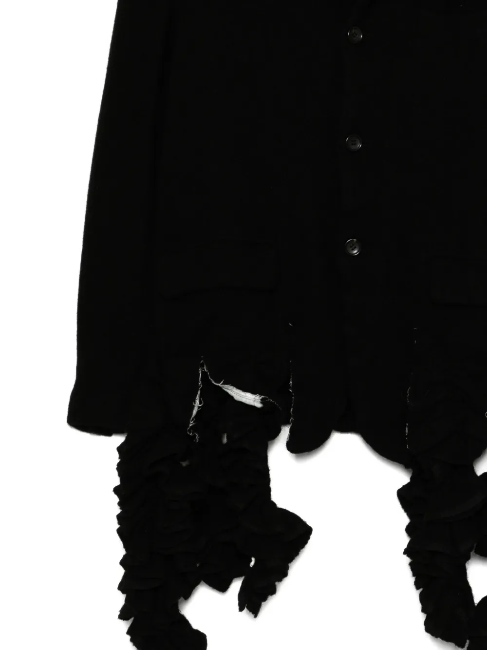 Black Comme Des Garçons Pointed-collar Blazer In Black