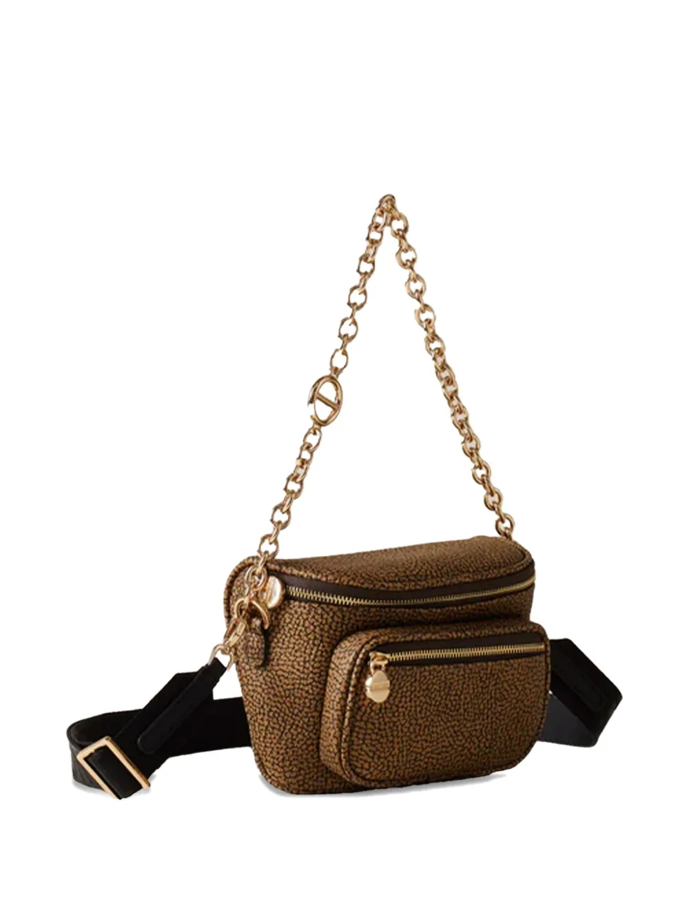 Borbonese Chain Strap Belt Bag In Brown