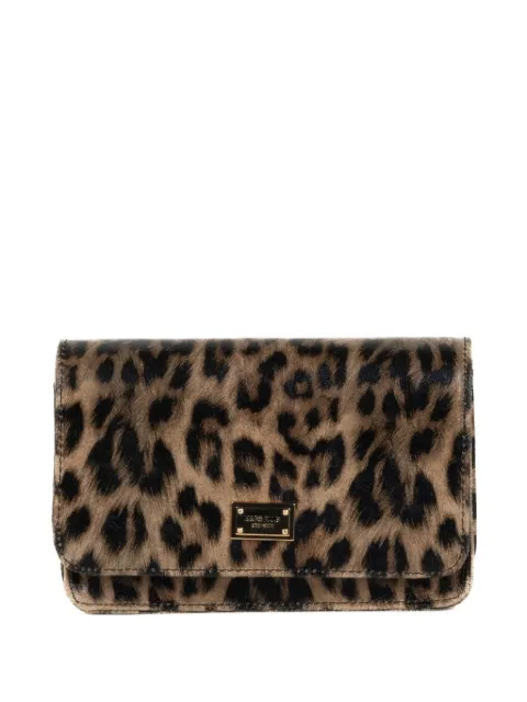 Marc Ellis leopard-plaque clutch bag