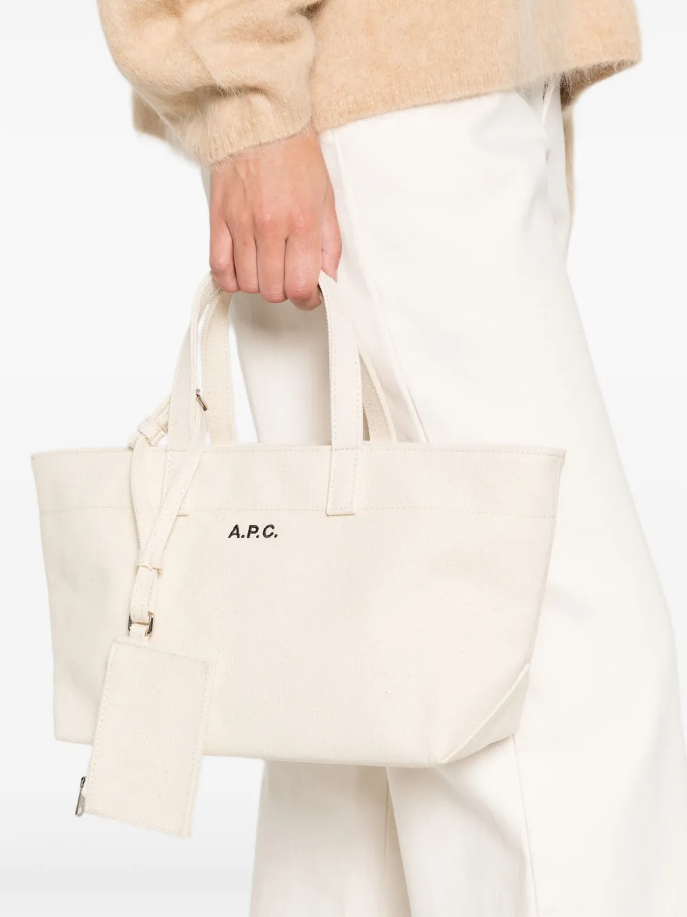 A.P.C. small Le Drummer Toile tote bag - Beige