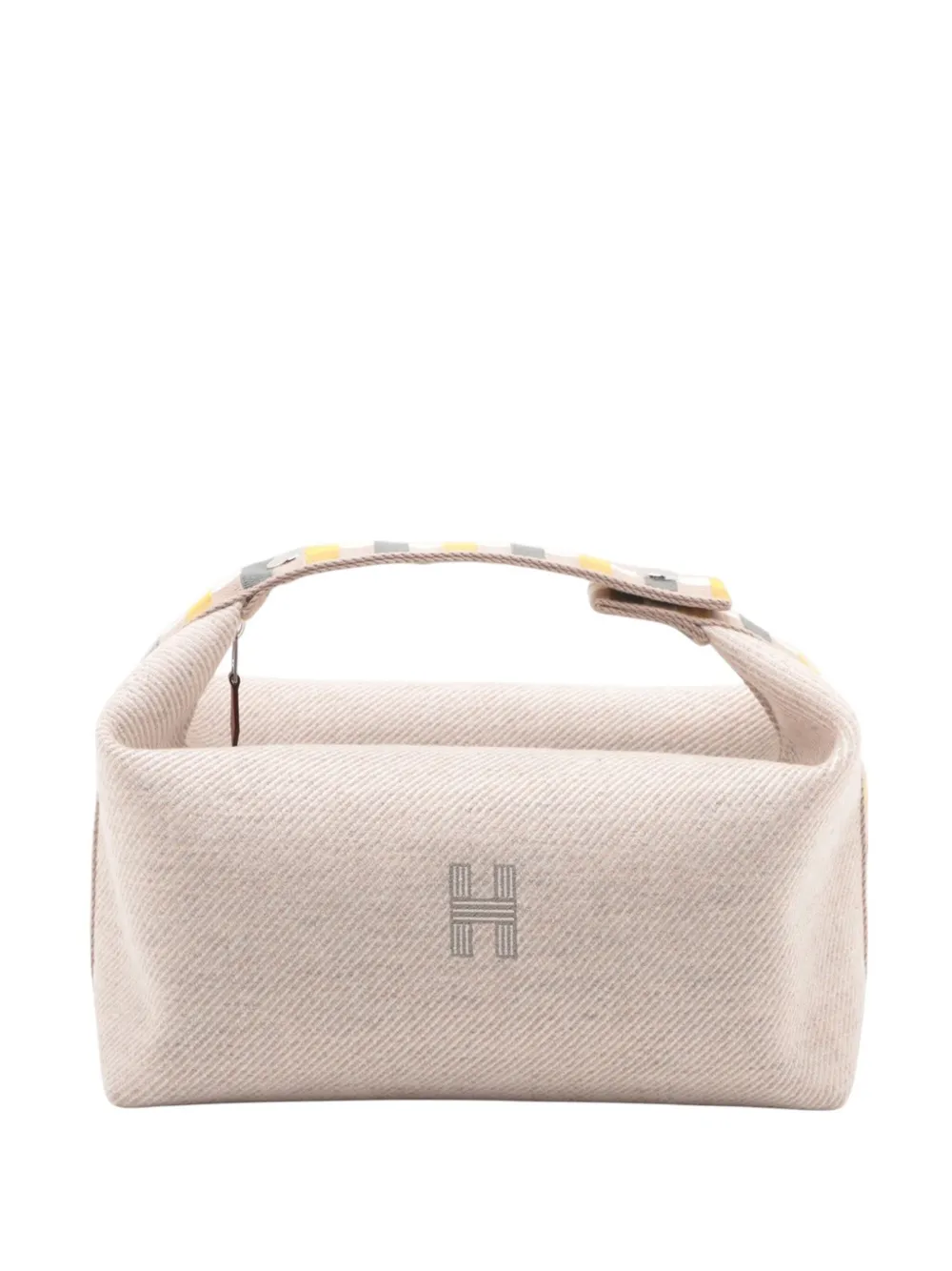 Hermès Pre-Owned 2020-2025 Large Wool Au Carre Bride A Brac Case vanity bag | Brown | Image 1