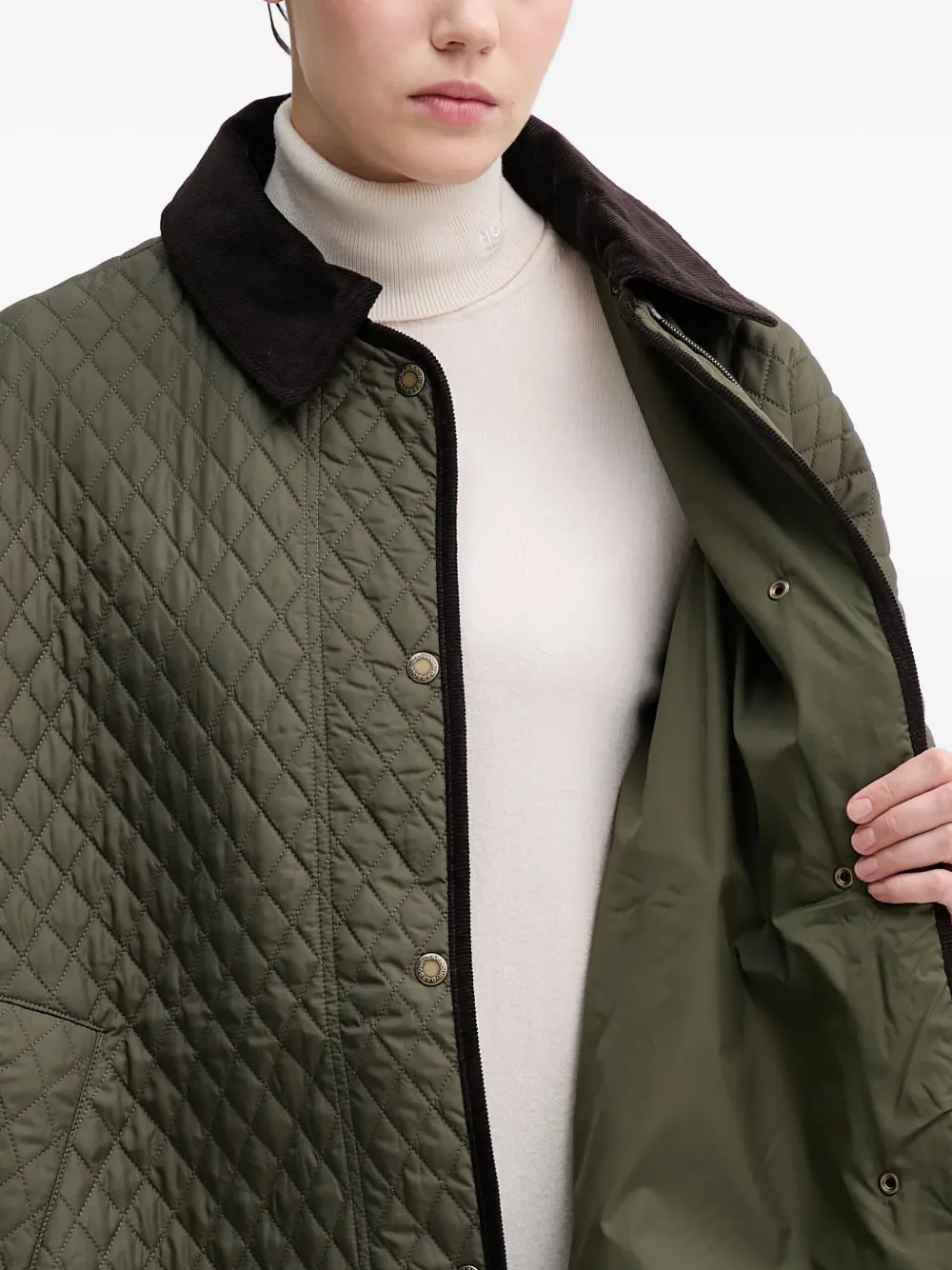 Barbour Oakham gewatteerd jack Groen