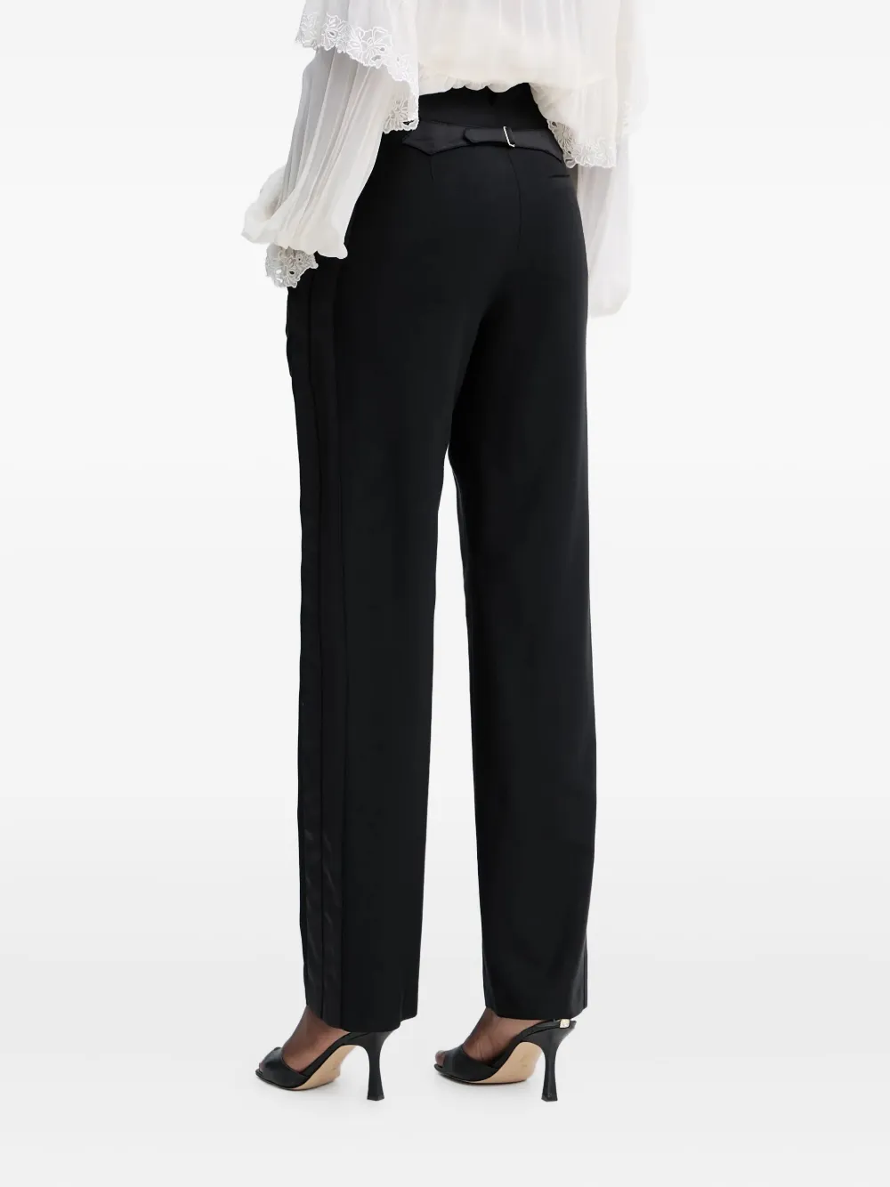 Twinset Side-panel Tailored Trousers In Black