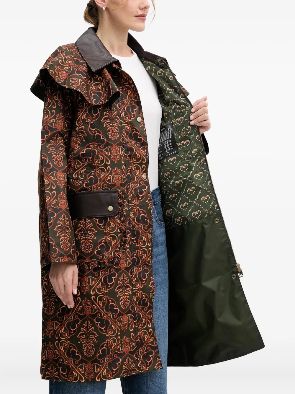 Barbour x FARM Rio Luana jas Bruin