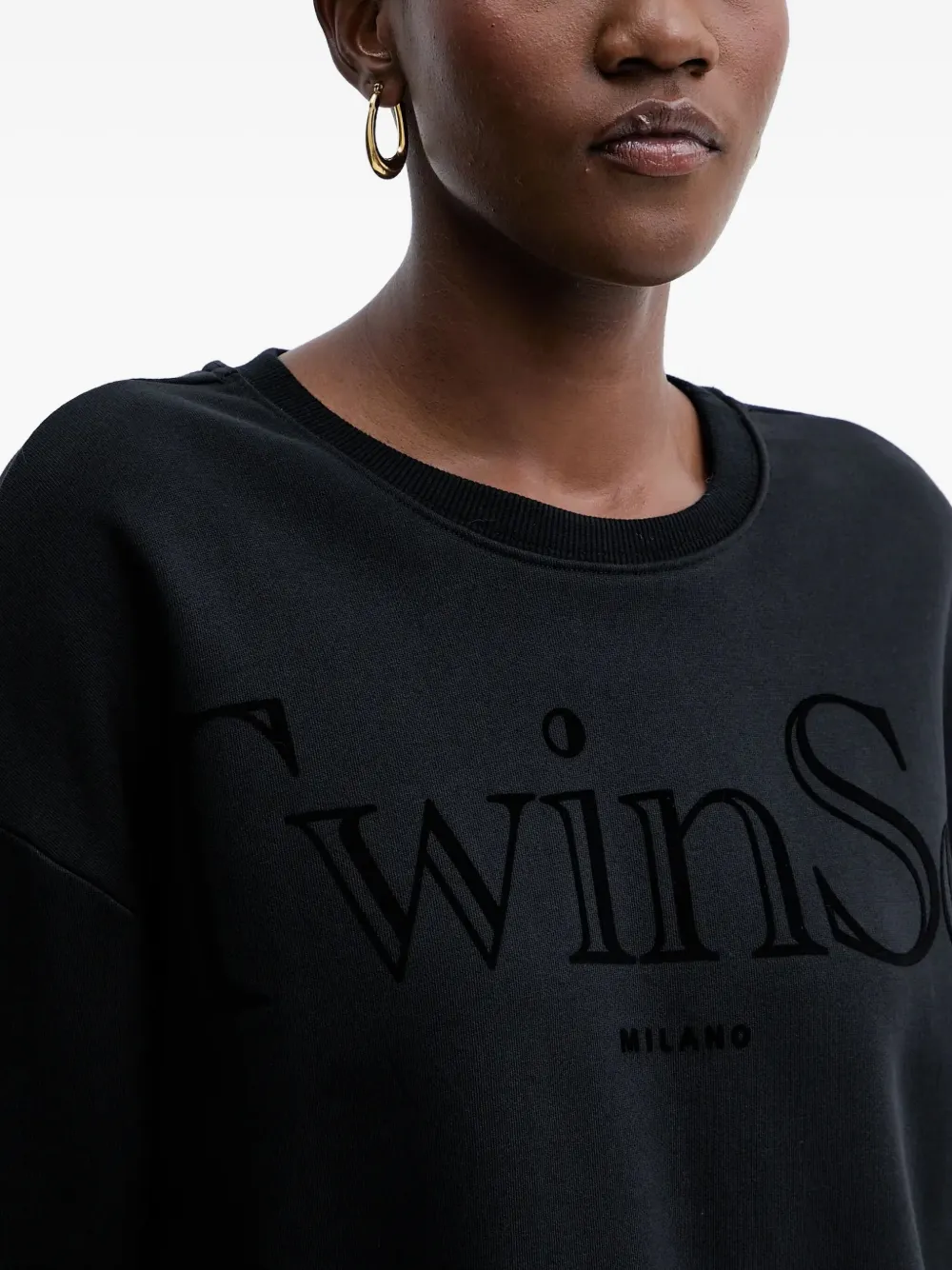 Twinset Crew-neck Sweatshirt In Black