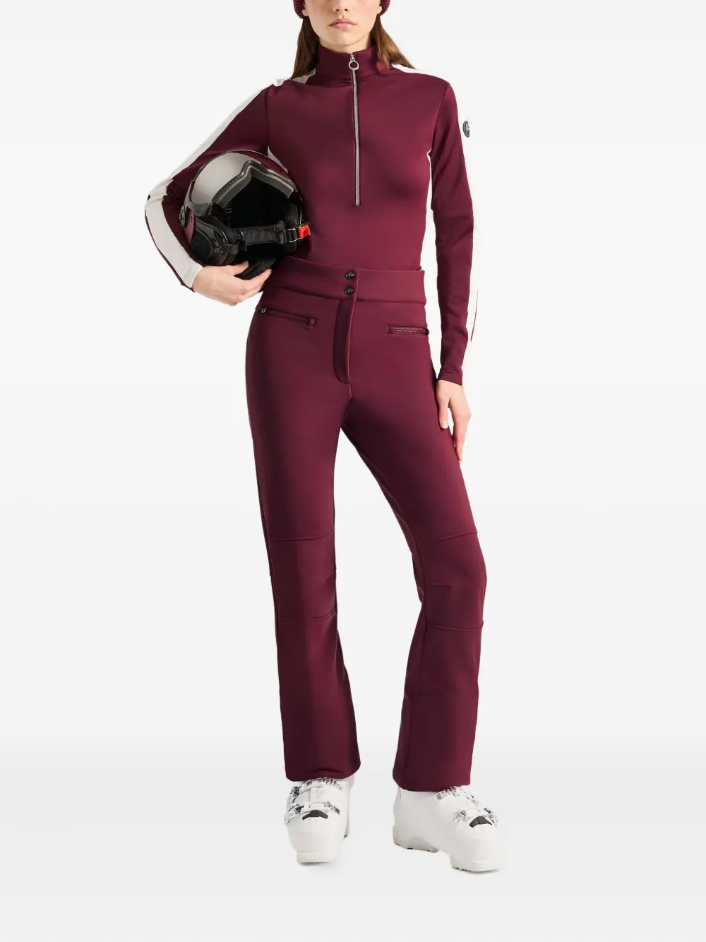 Fusalp Diana Zippered-pockets Leggings In Red