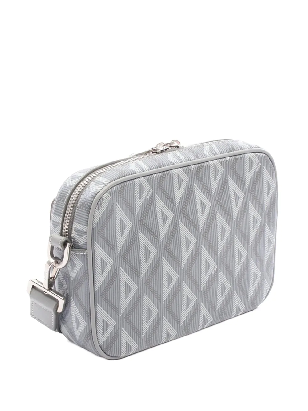 Pre-owned Dior 2022 Coated Canvas Cd Diamond Hit The Road Messenger Bag Crossbody Bag In Gray