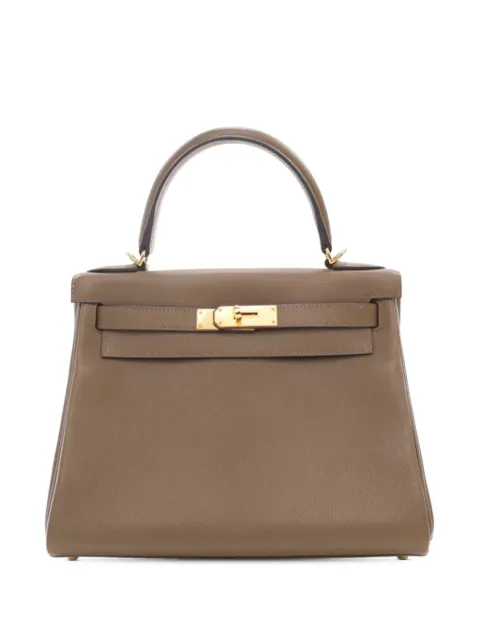 Hermès Pre-Owned bolsa satchel Evercolor Kelly II Retourne 28 2016