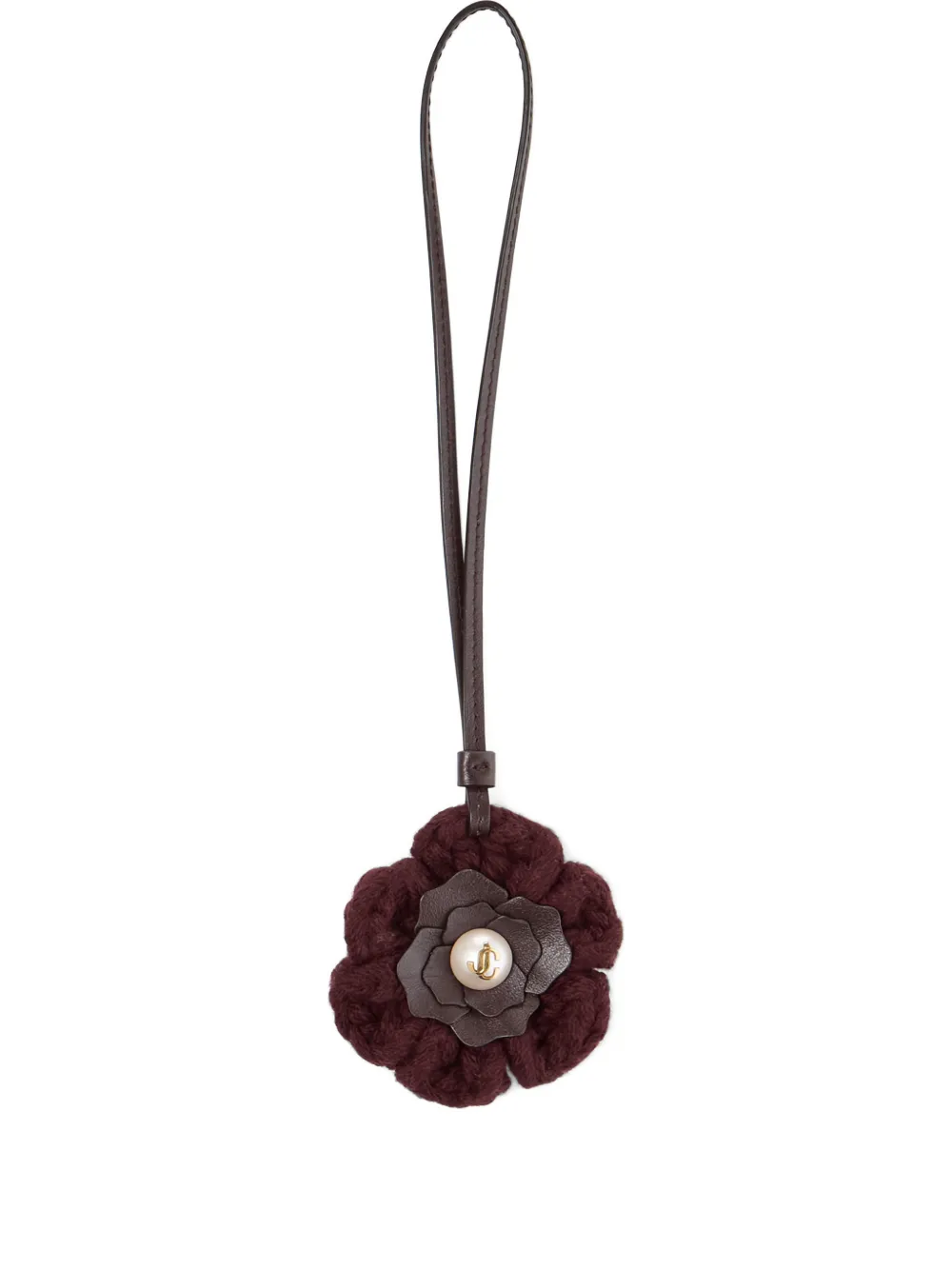 Jimmy Choo knitted flower charm | Brown | Image 1