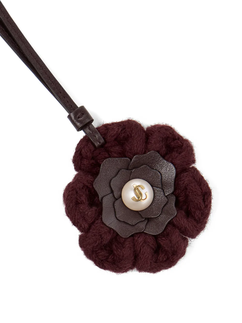 Jimmy Choo Amulet met gebreide bloem Bruin