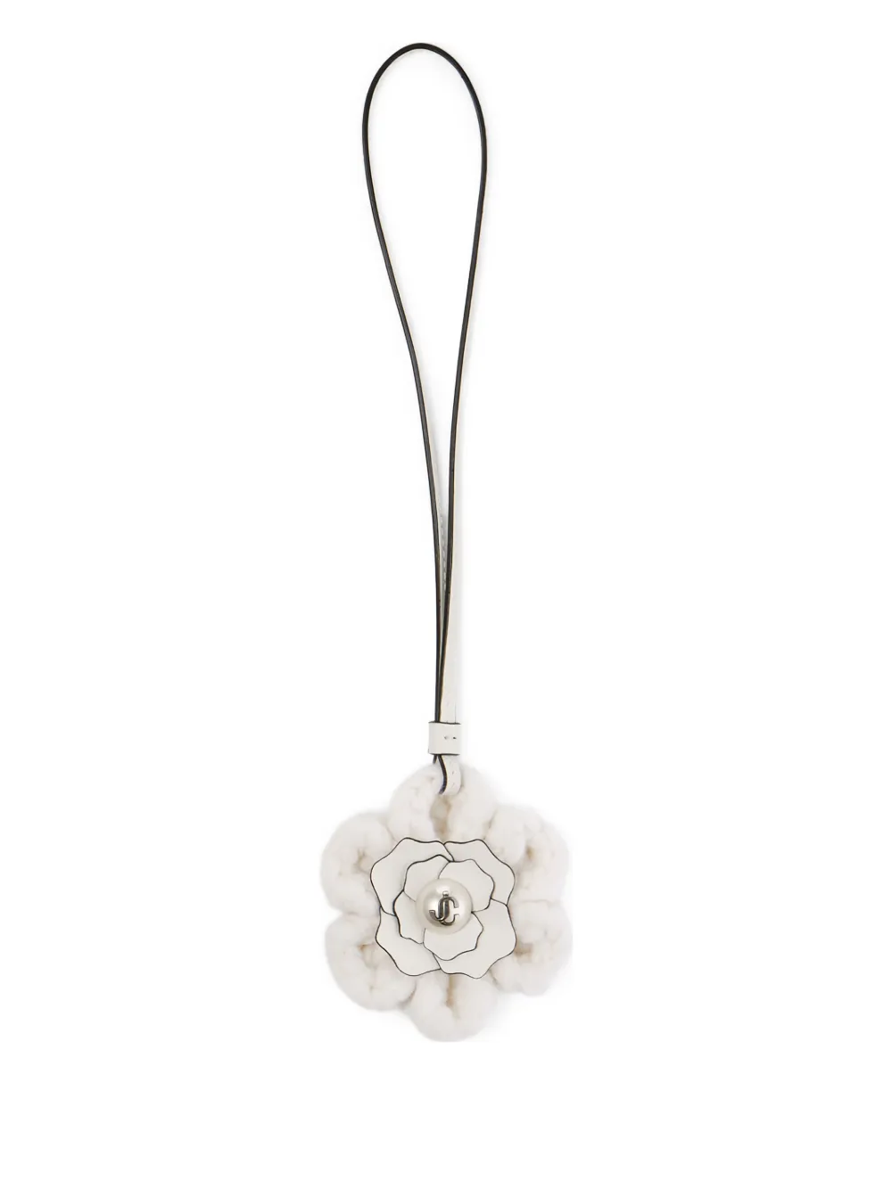 Jimmy Choo knitted flower charm | White | Image 1