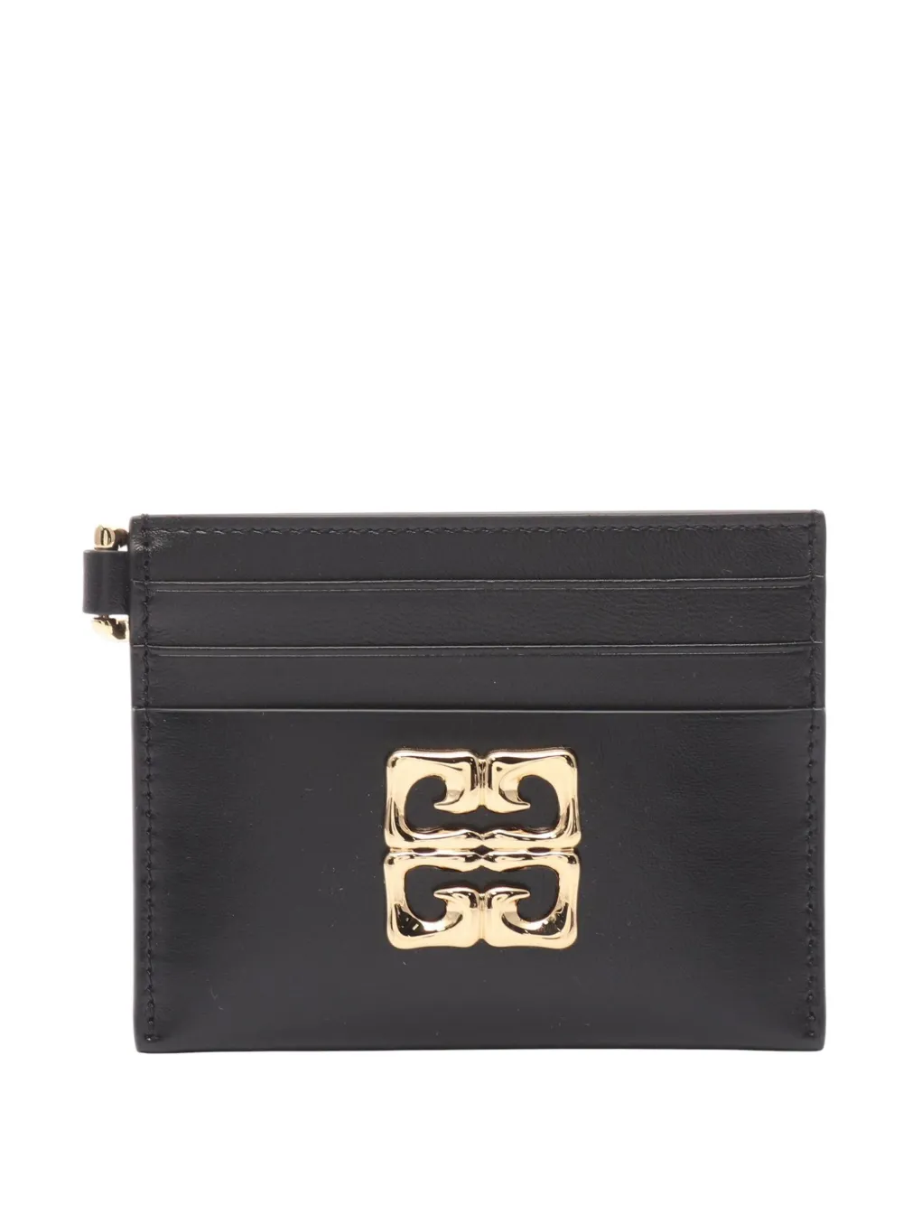 Pre-owned Givenchy 2010-2025 Leather 4g Liquid Card Holder In Black