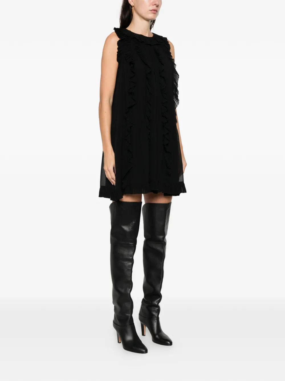 Ulla Johnson Ruffled Mini Dress In Black