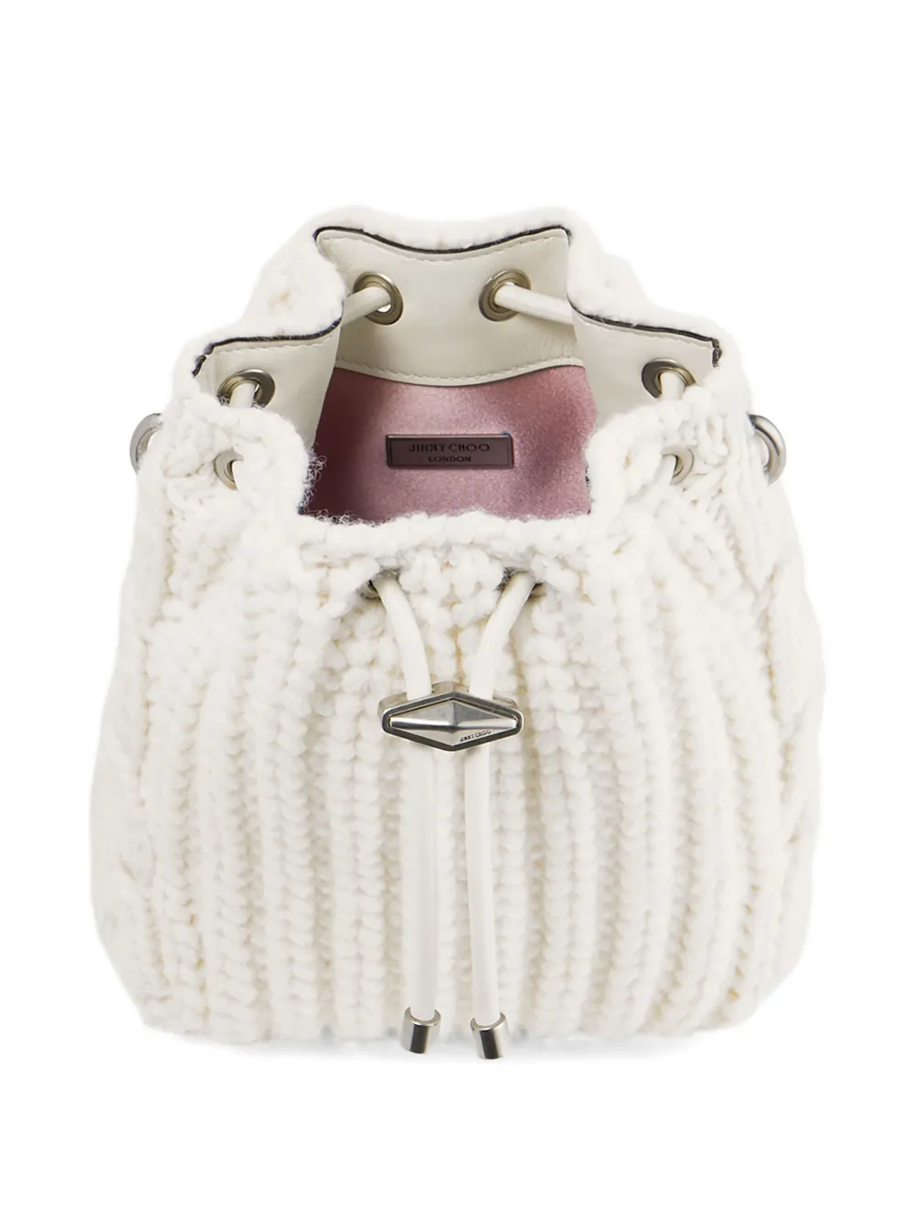 Jimmy Choo Cinch kleine gebreide tas Wit