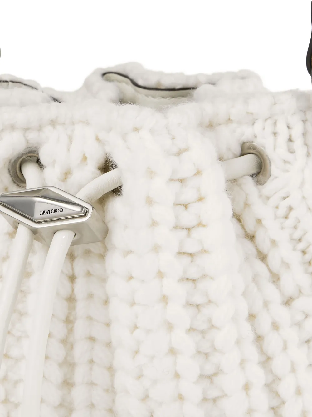 Jimmy Choo Cinch kleine gebreide tas Wit