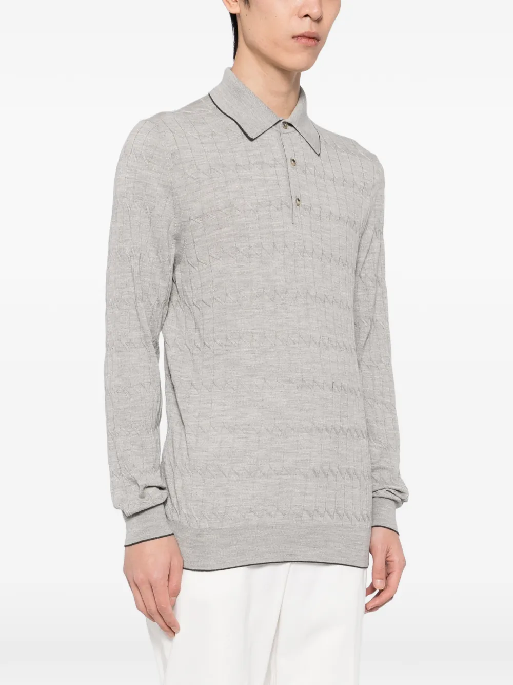 Svevo Knitted Polo Shirt In Gray