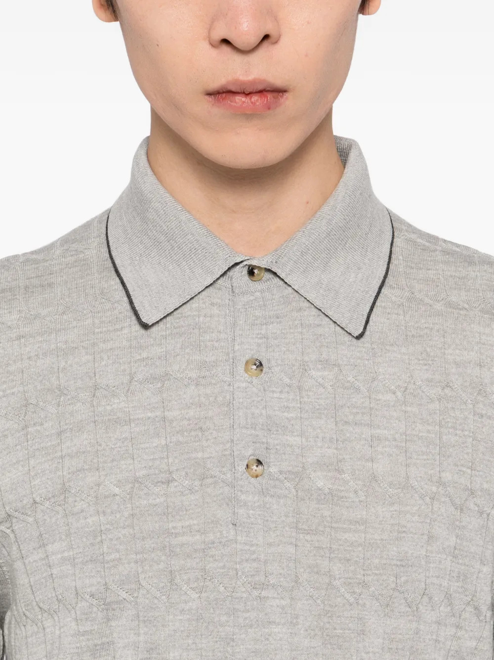 Svevo Knitted Polo Shirt In Gray