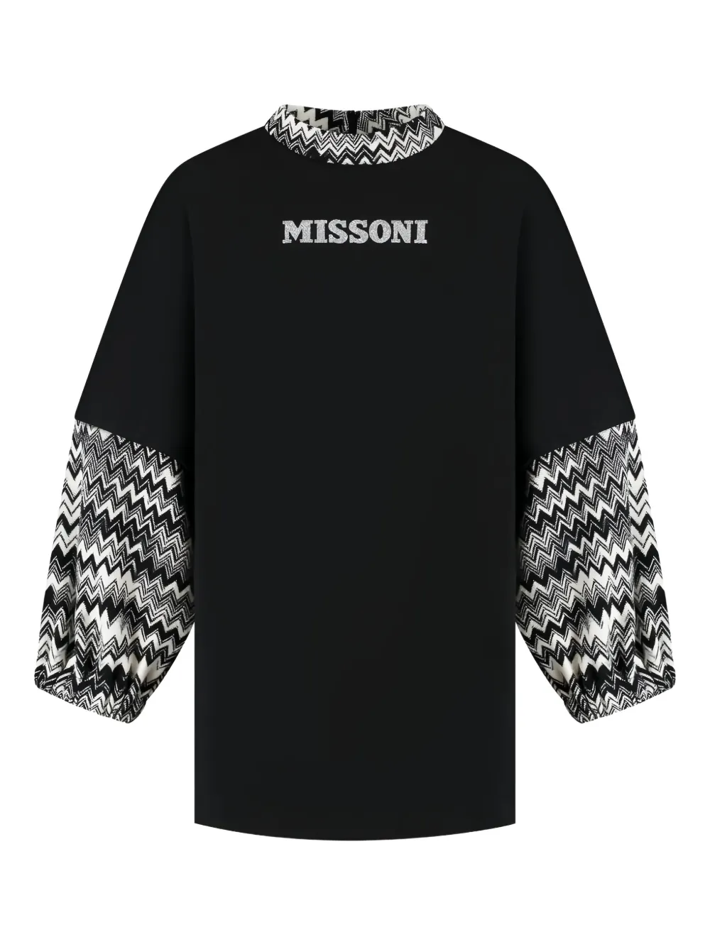 Missoni Kids Abito con maniche a zigzag - Nero