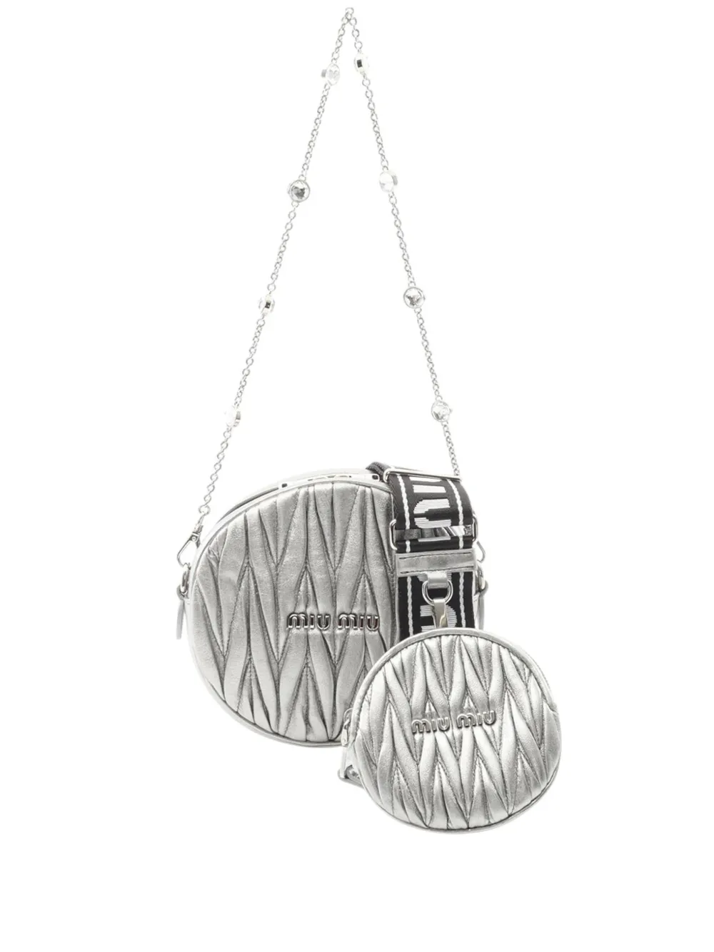 Miu Miu Pre-Owned 2010-2025 Metallic Matelasse crossbody bag | Silver | Image 1