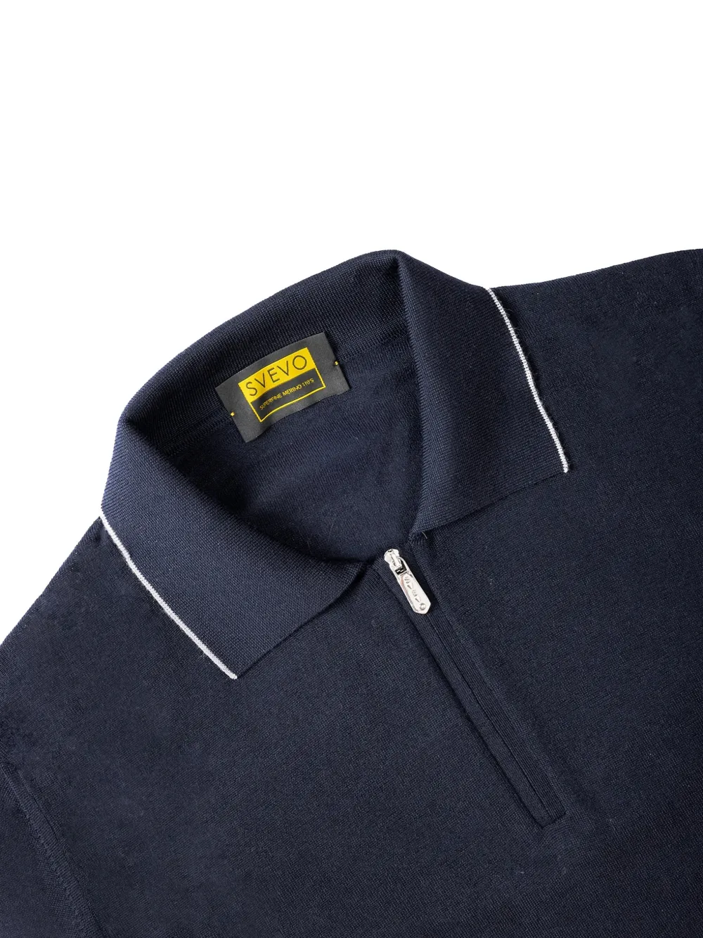 Svevo Zip Trim Polo Shirt In Blue