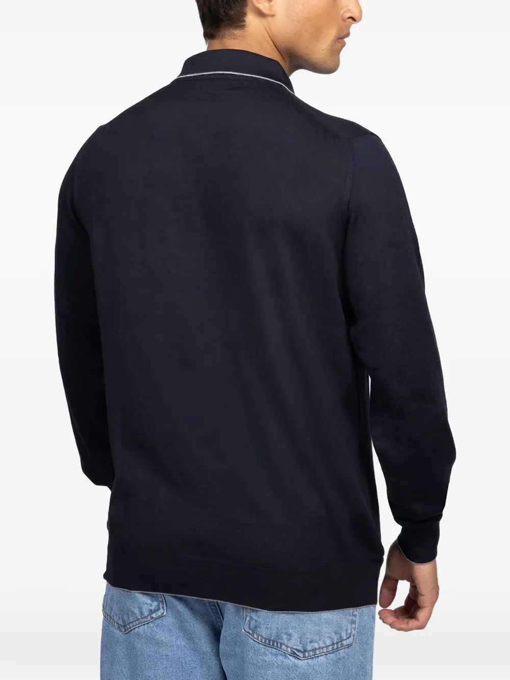 Svevo Zip Trim Polo Shirt In Blue