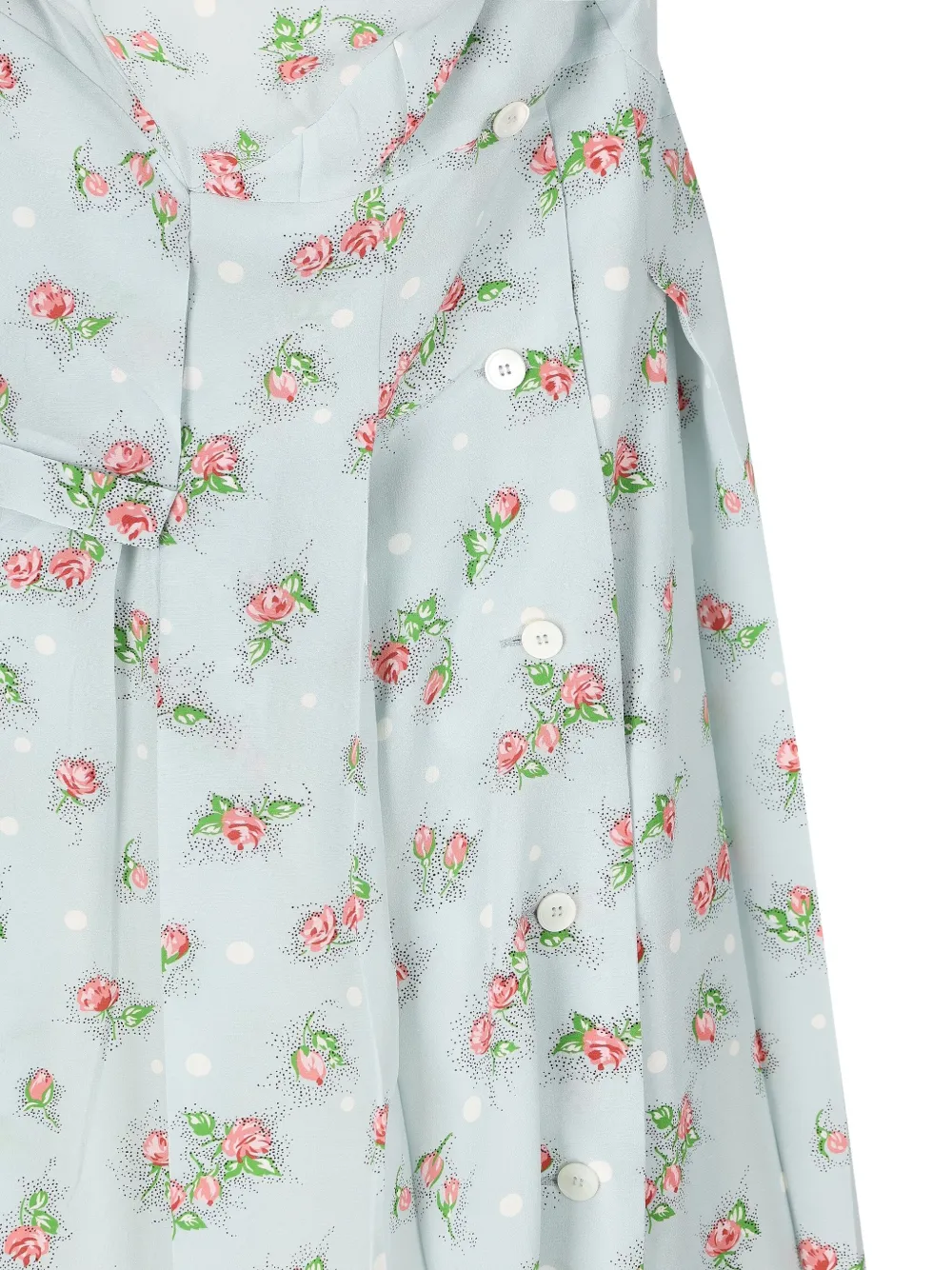 Miu Strapless midi-jurk met roosprint Blauw