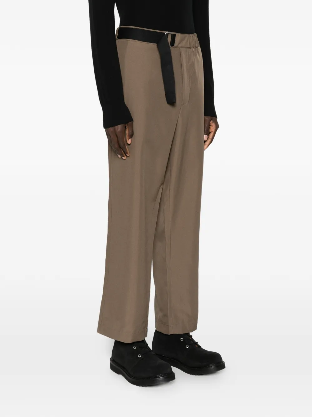  Peacemaker Oamc Belted-waist Side-pocket Trousers - Brown 