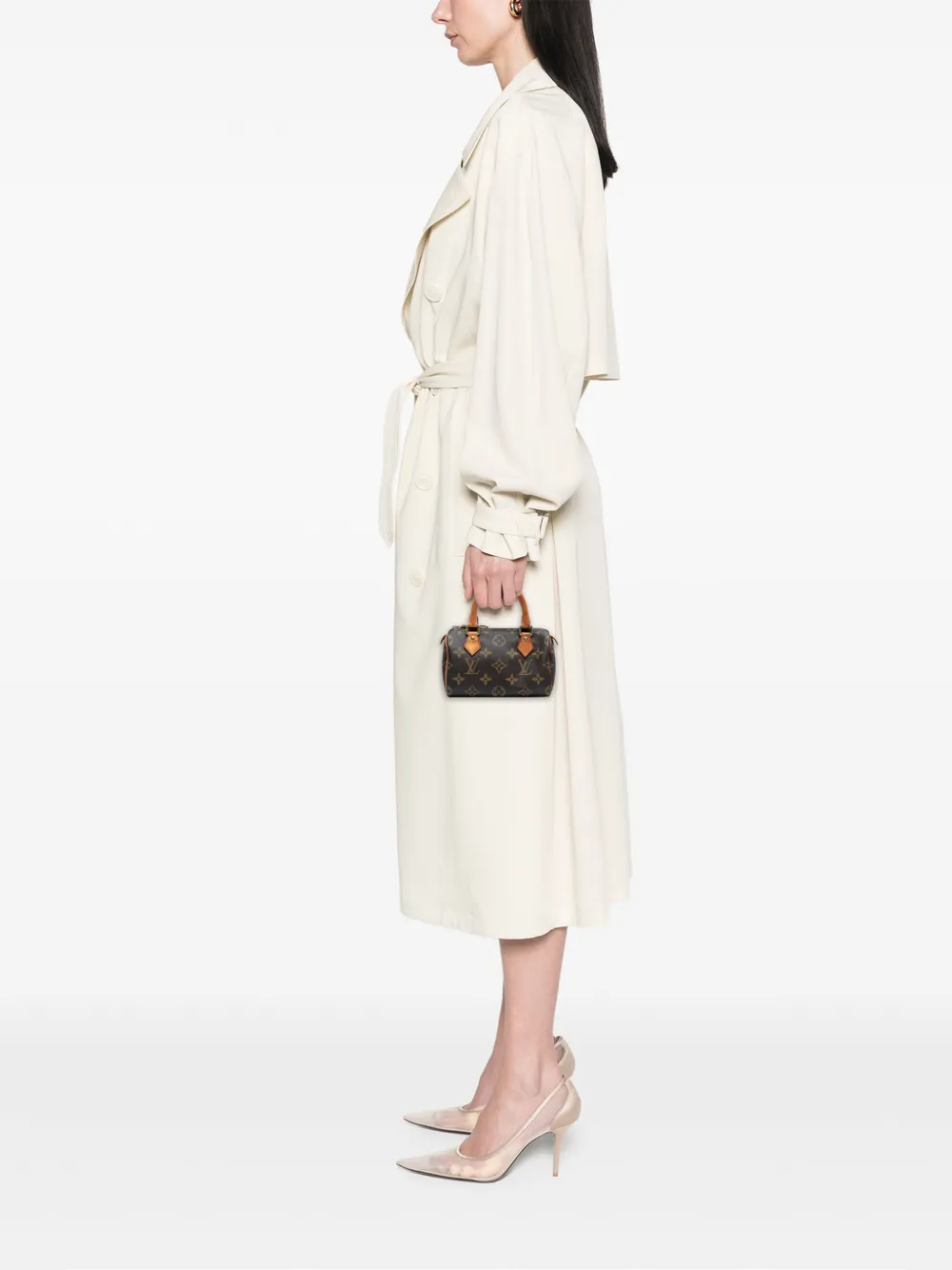 Pre-owned Louis Vuitton 2010 Monogram Mini Speedy Hl Satchel In Brown