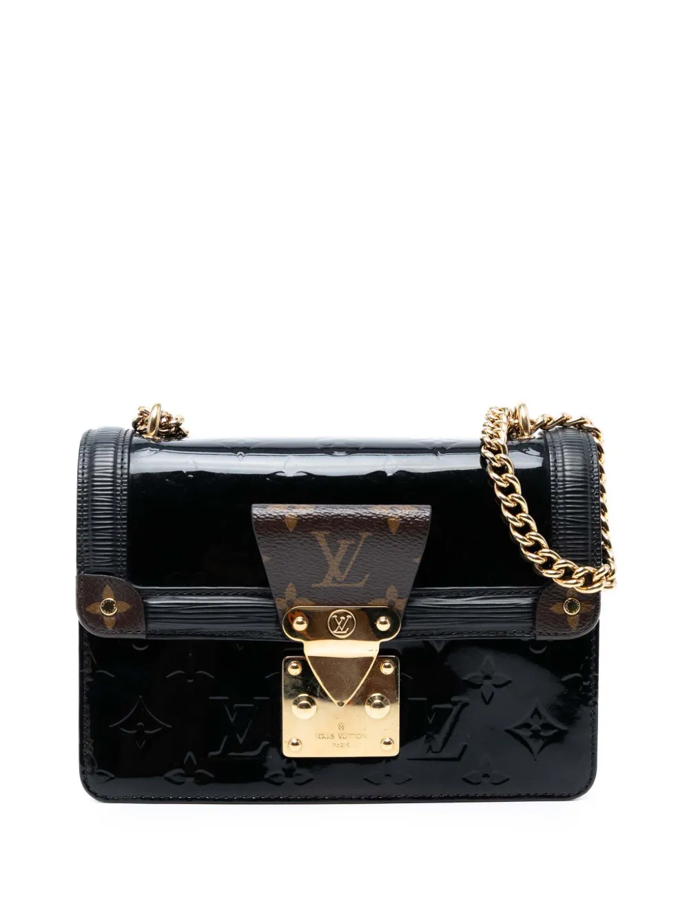 Louis Vuitton Pre-Owned 2020 モノグラム ヴェルニ ウィンウッド ショルダーバッグ - ブラック Louis Vuitton Pre-Owned 2020 モノグラム ヴェルニ ウィンウッド ショルダーバッグ - ブラック