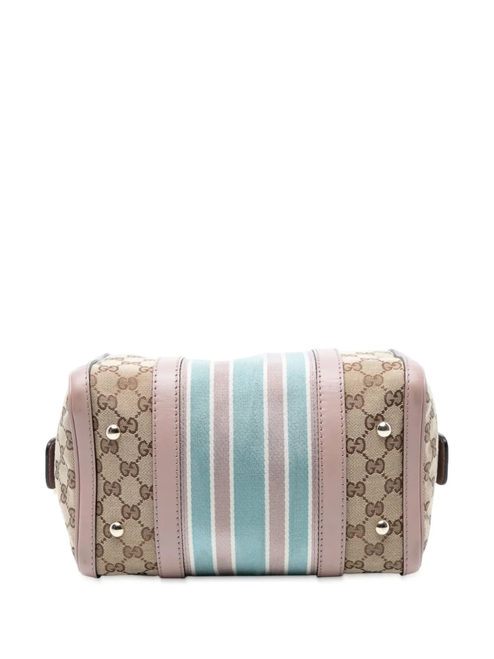 GUCCI Pre-owned 2016-2025 Small Gg Canvas Web Joy Boston Bag Satchel In Brown