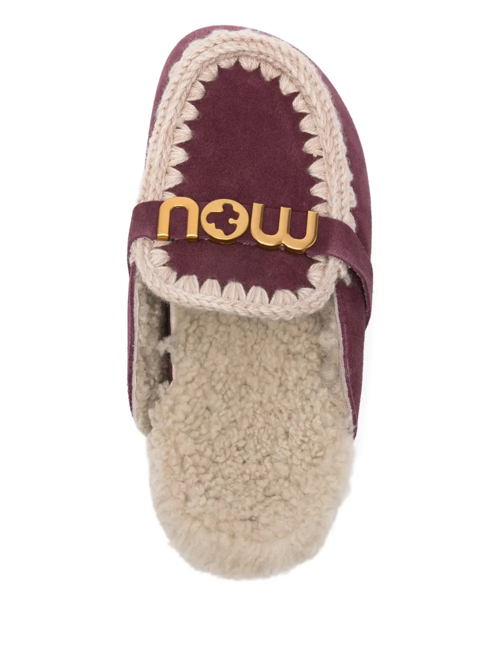 Mou Winter Bio Slide Slipper-mule In Bordeaux Suede In Purple