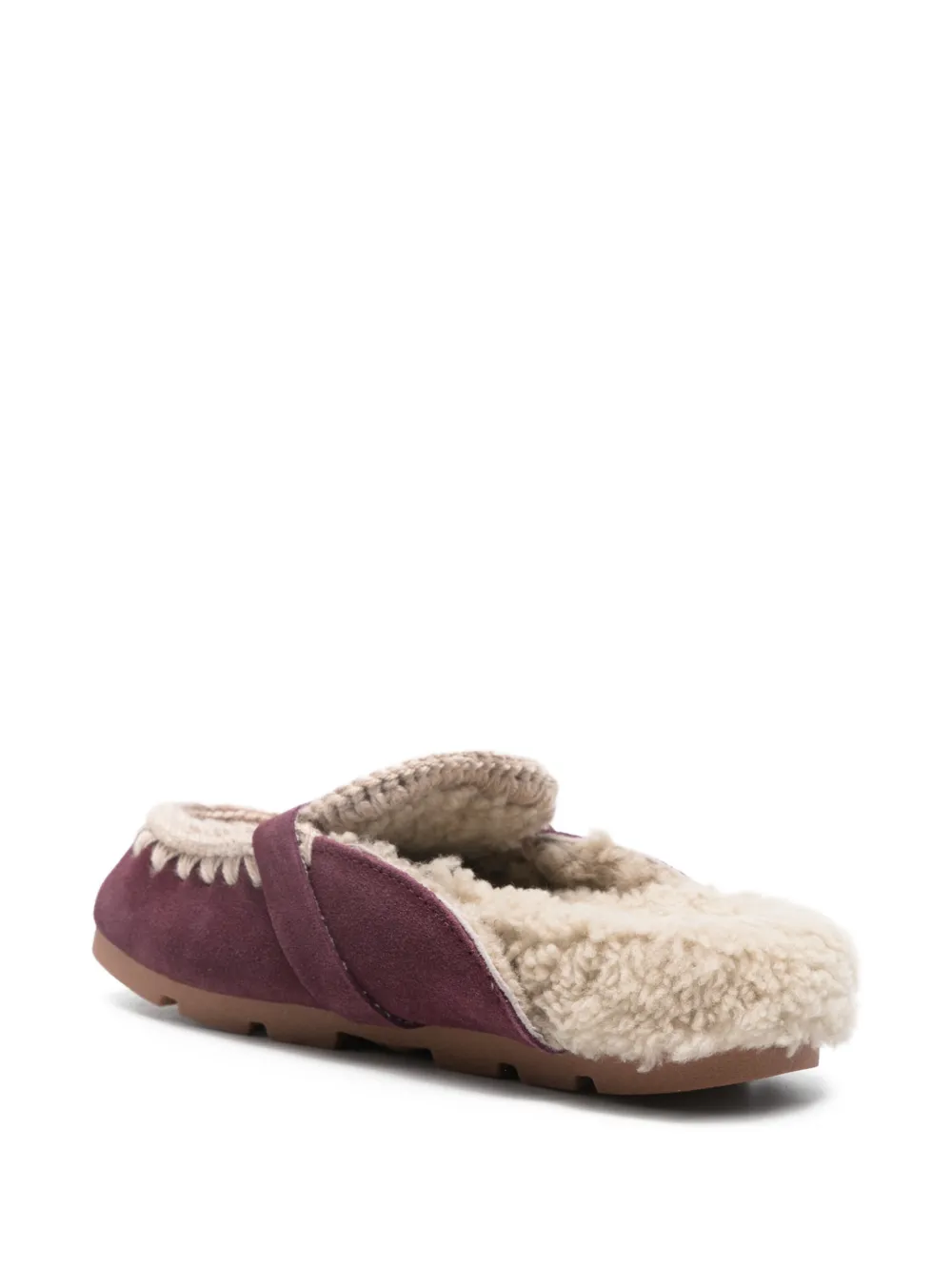 Mou Winter Bio Slide Slipper-mule In Bordeaux Suede In Purple