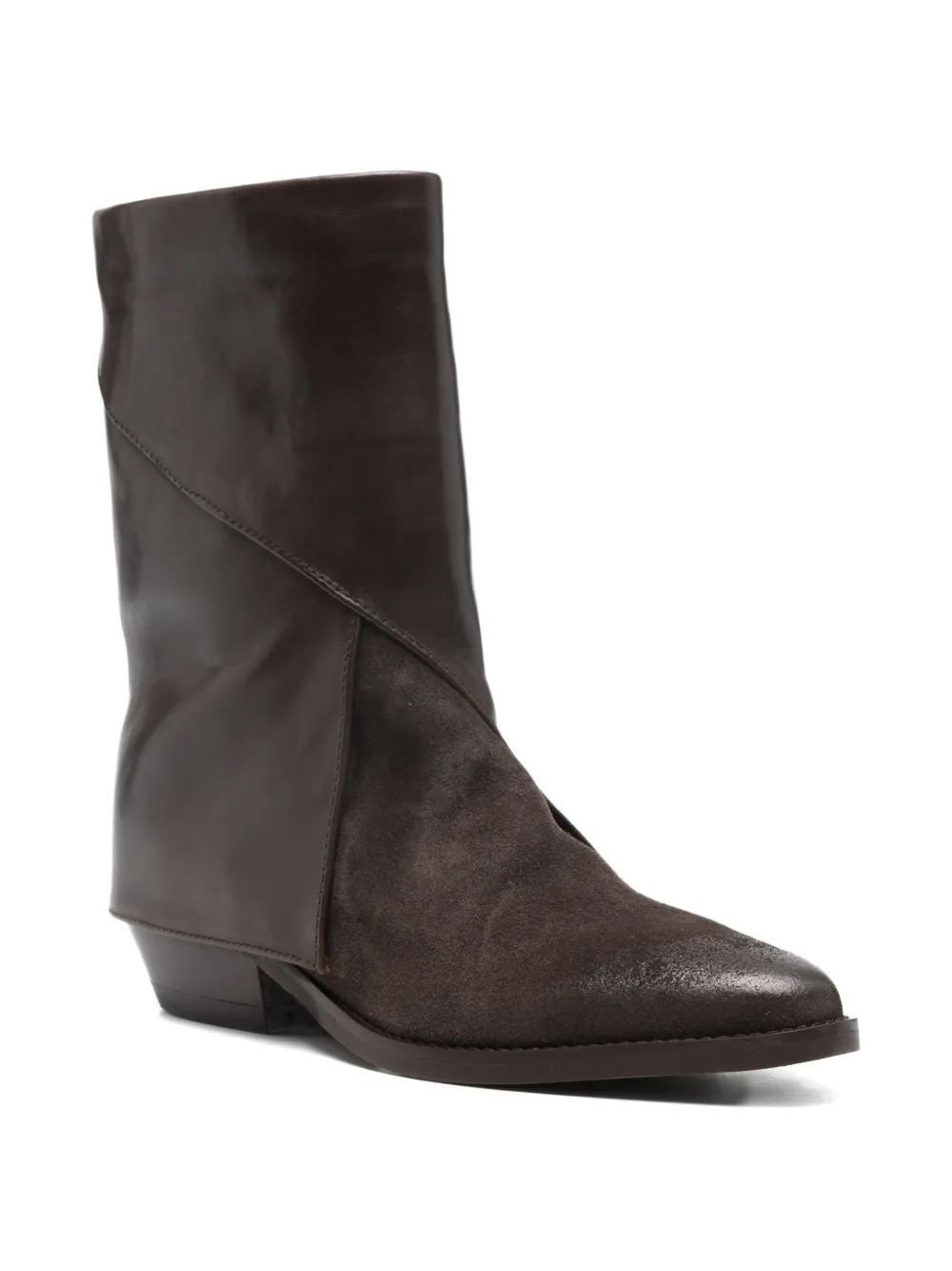 Julie Dee Pointed-toe Ankle Boots In Brown