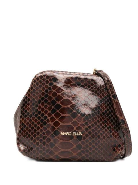 Marc Ellis Arlena S Py logo-lettering clutch