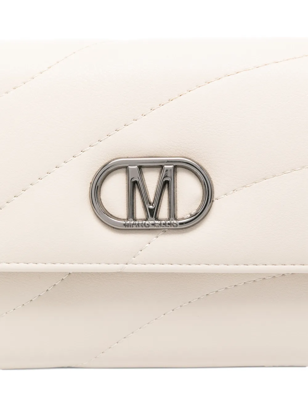 Marc Ellis Glow Logo-detail Clutch In Neutral