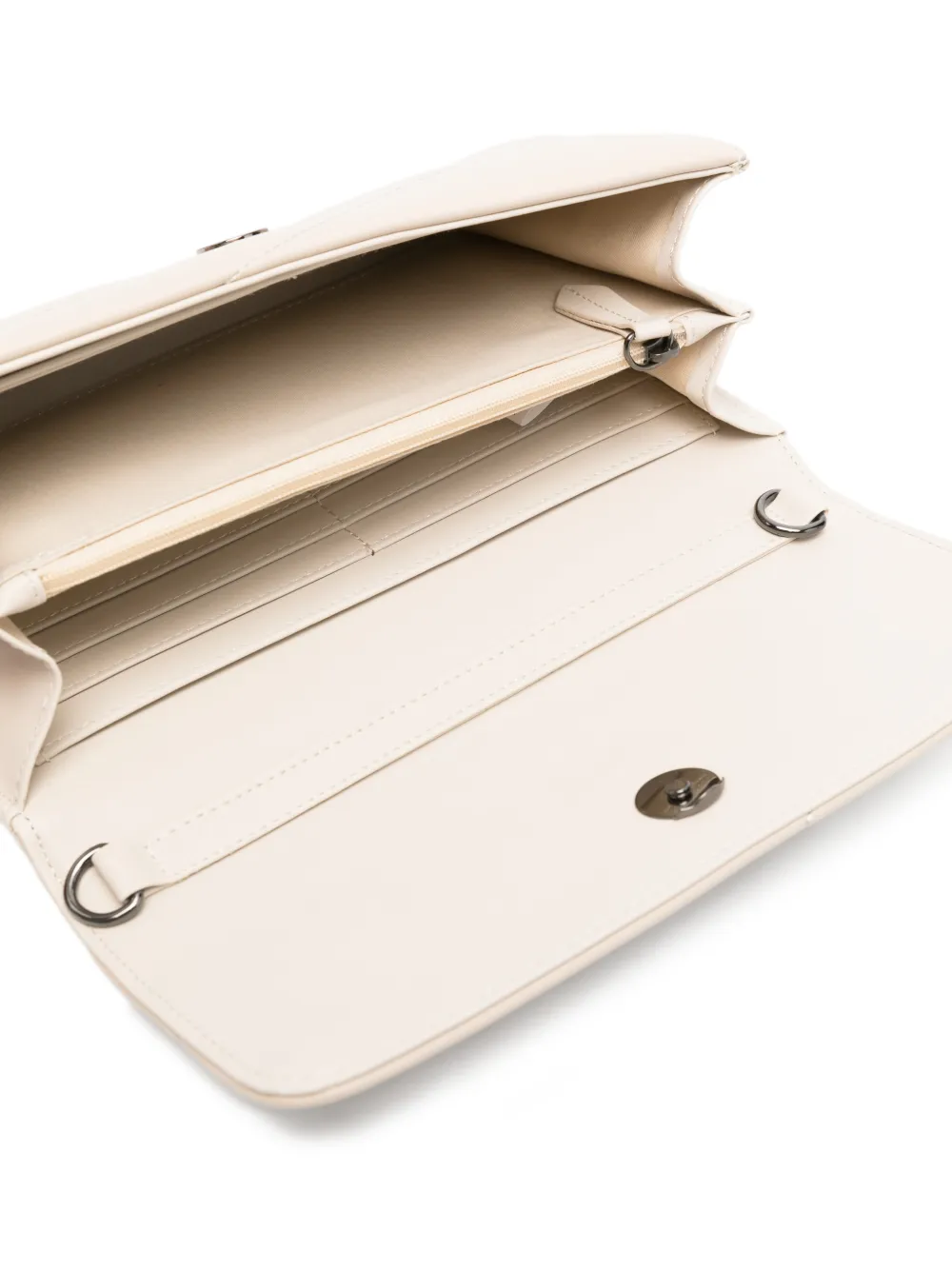 Marc Ellis Glow Logo-detail Clutch In Neutral