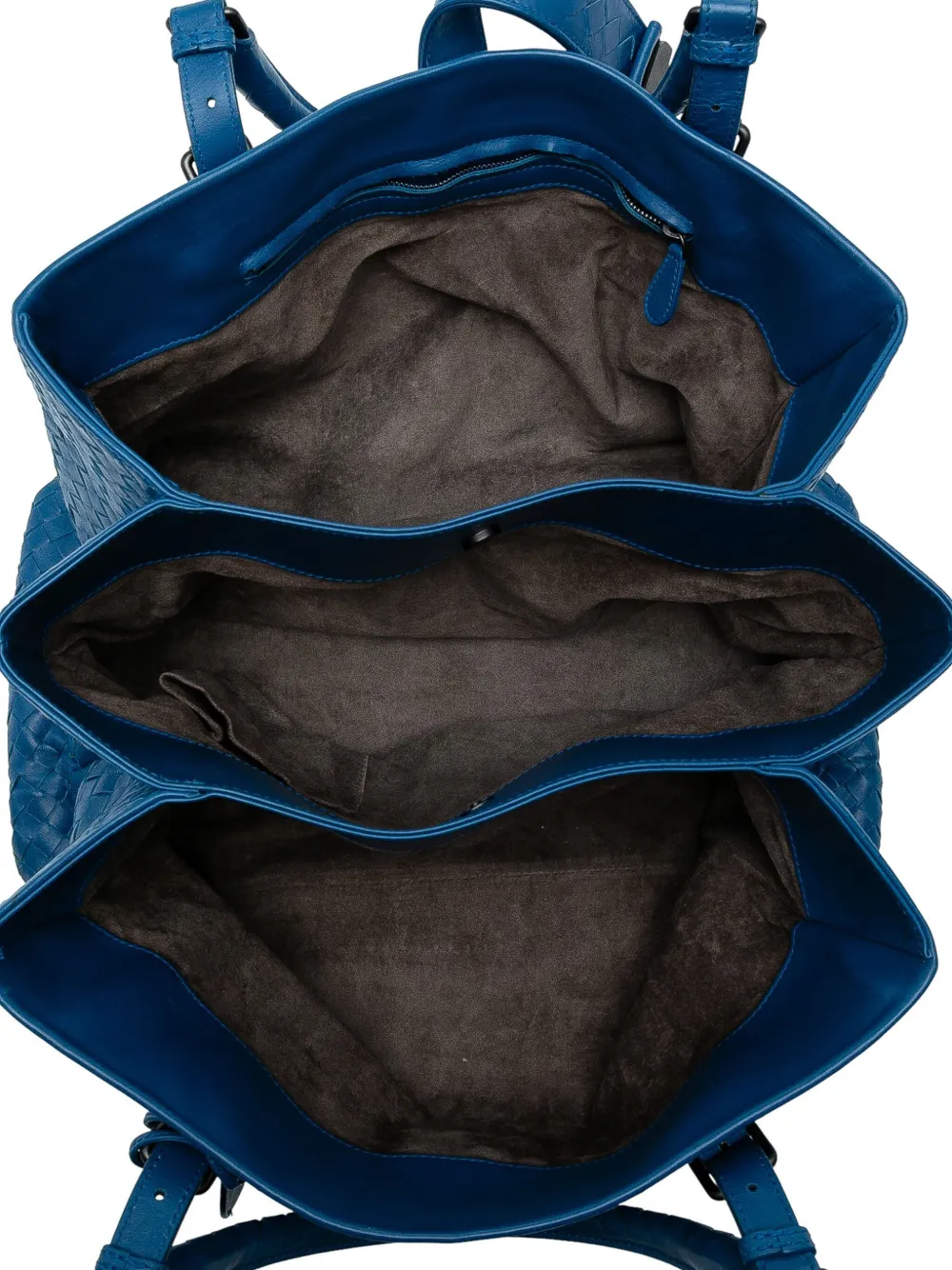 Pre-owned Bottega Veneta 2012-2025 Medium Nappa Intrecciato Roma Tote Bag In Blue