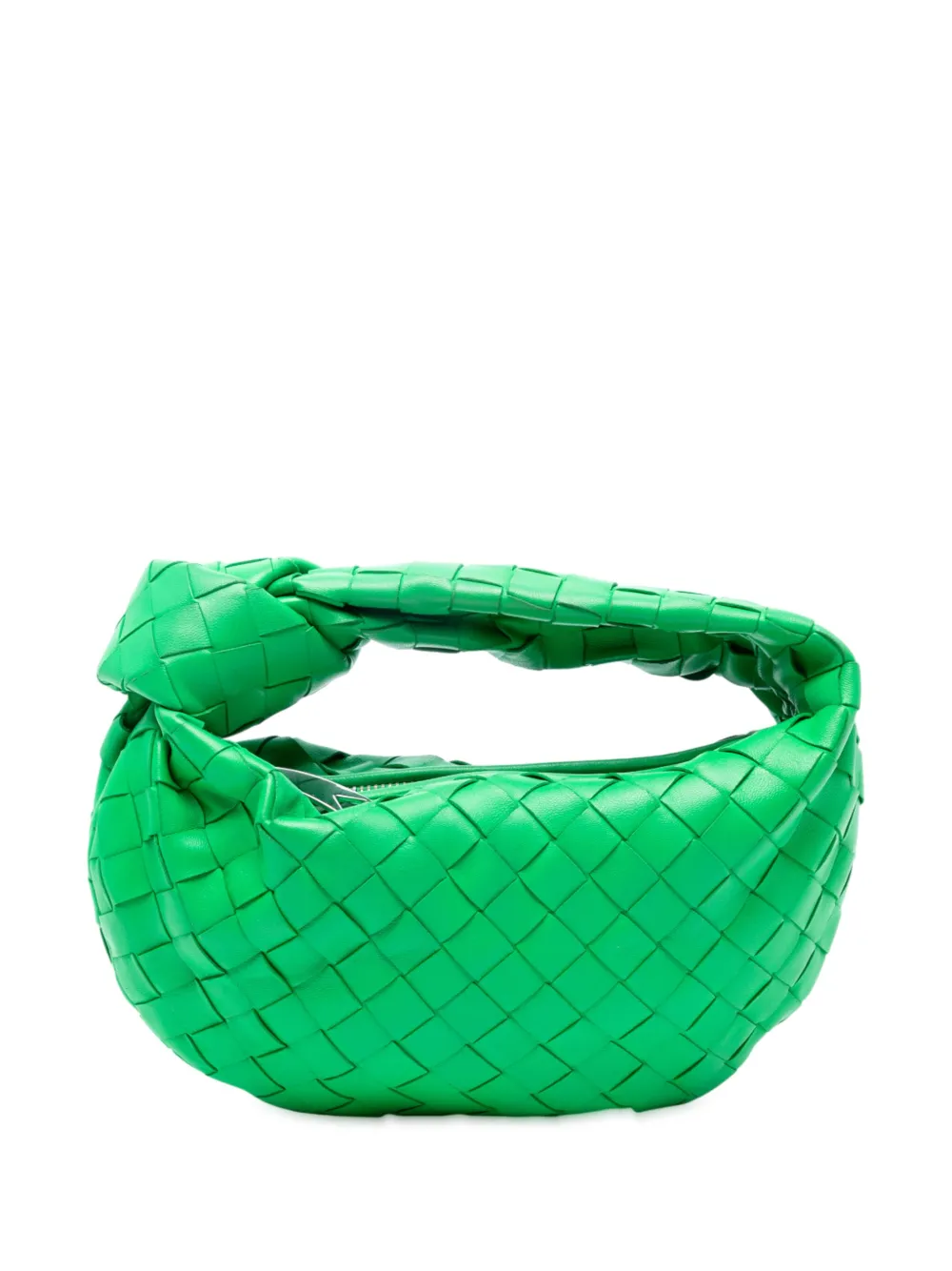 Pre-owned Bottega Veneta 2012-2025 Mini Nappa Intrecciato Jodie Hobo Bag In Green