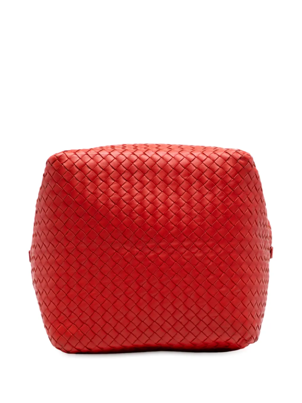 BOTTEGA VENETA Pre-owned 2011 Nappa Intrecciato Cube Shoulder Bag In Red