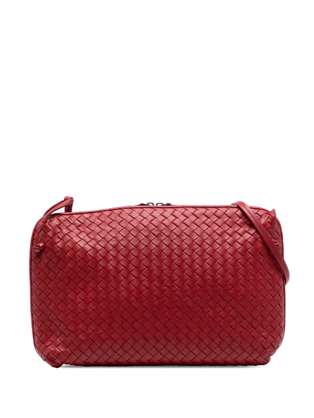 Bottega Veneta Pre-Owned 2012-2025 Large Nappa Intrecciato Nodini crossbody bag - Rosso