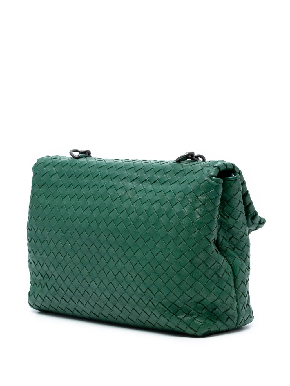Pre-owned Bottega Veneta 2012-2025 Medium Nappa Intrecciato Olimpia Shoulder Bag In Green