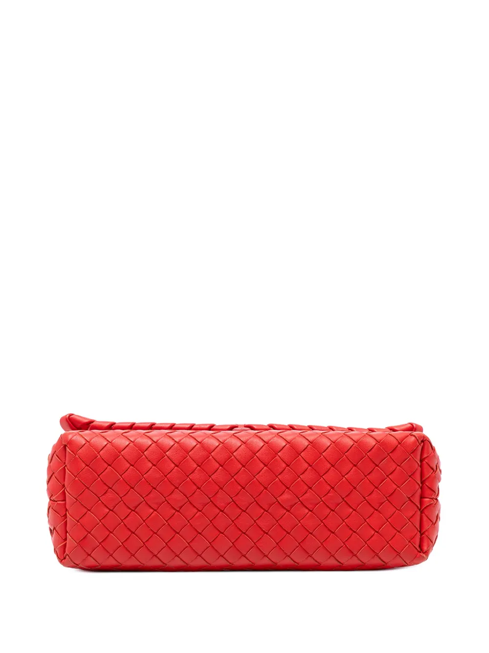 Pre-owned Bottega Veneta 2012-2025 Small Nappa Intrecciato Olimpia Shoulder Bag In Red