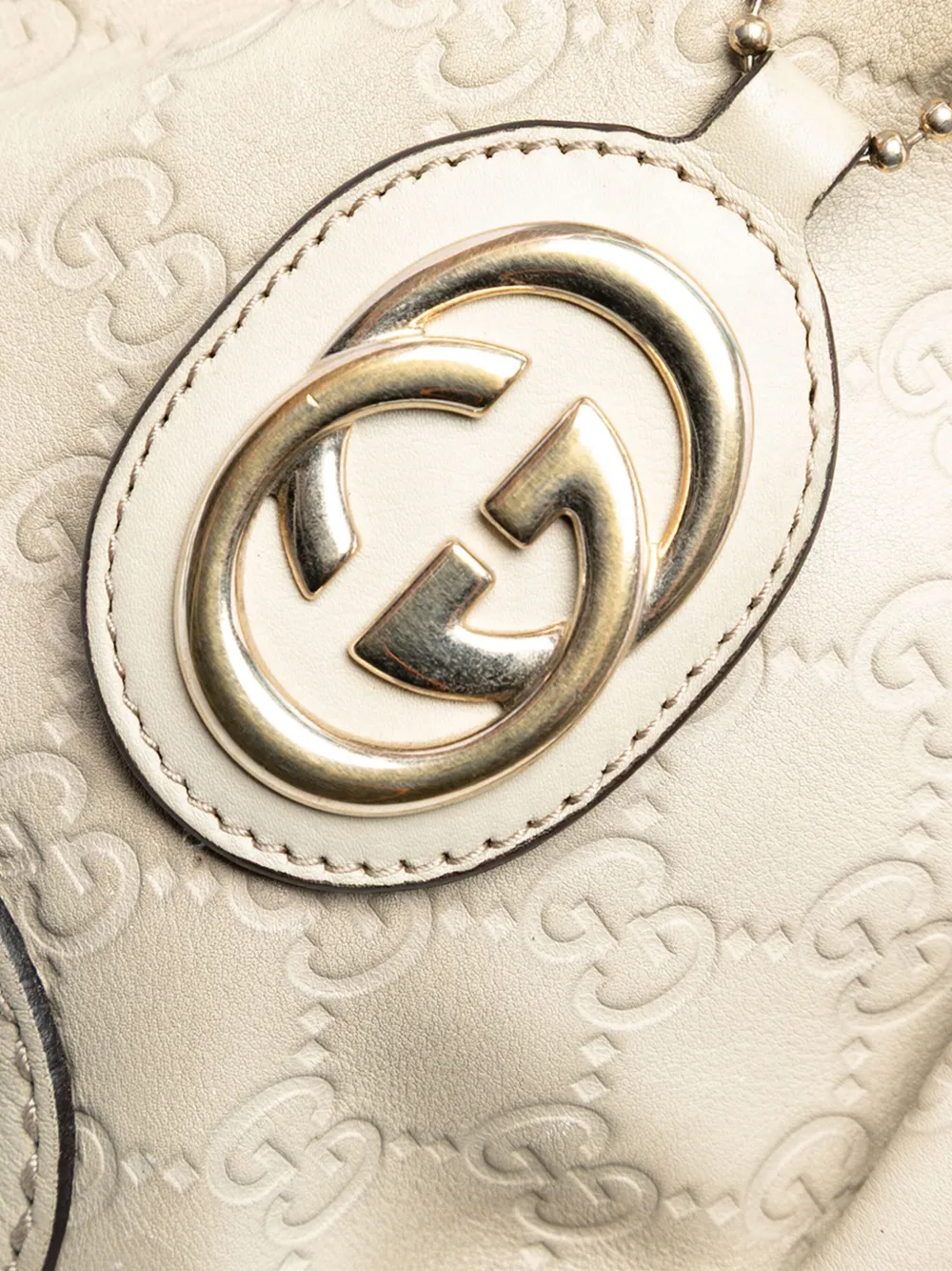Pre-owned Gucci 2016-2025 Ssima Sukey Satchel In White