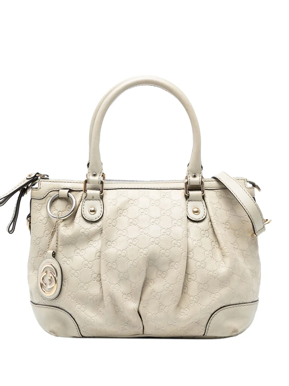 Pre-owned Gucci 2016-2025 Ssima Sukey Satchel In White