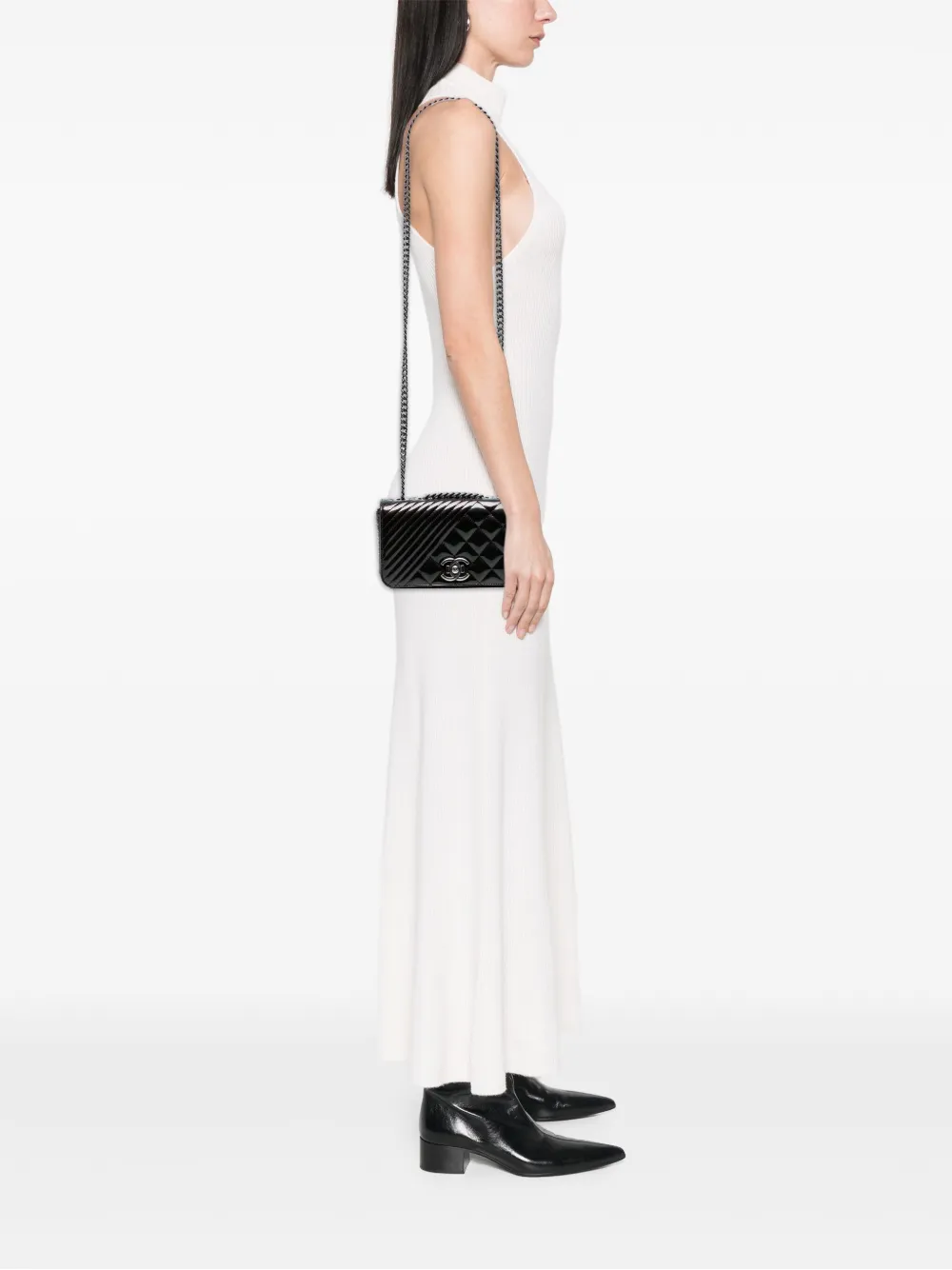 Pre-owned Chanel 2014-2015 Small Patent Coco Boy Flap Shoulder Bag In Purple