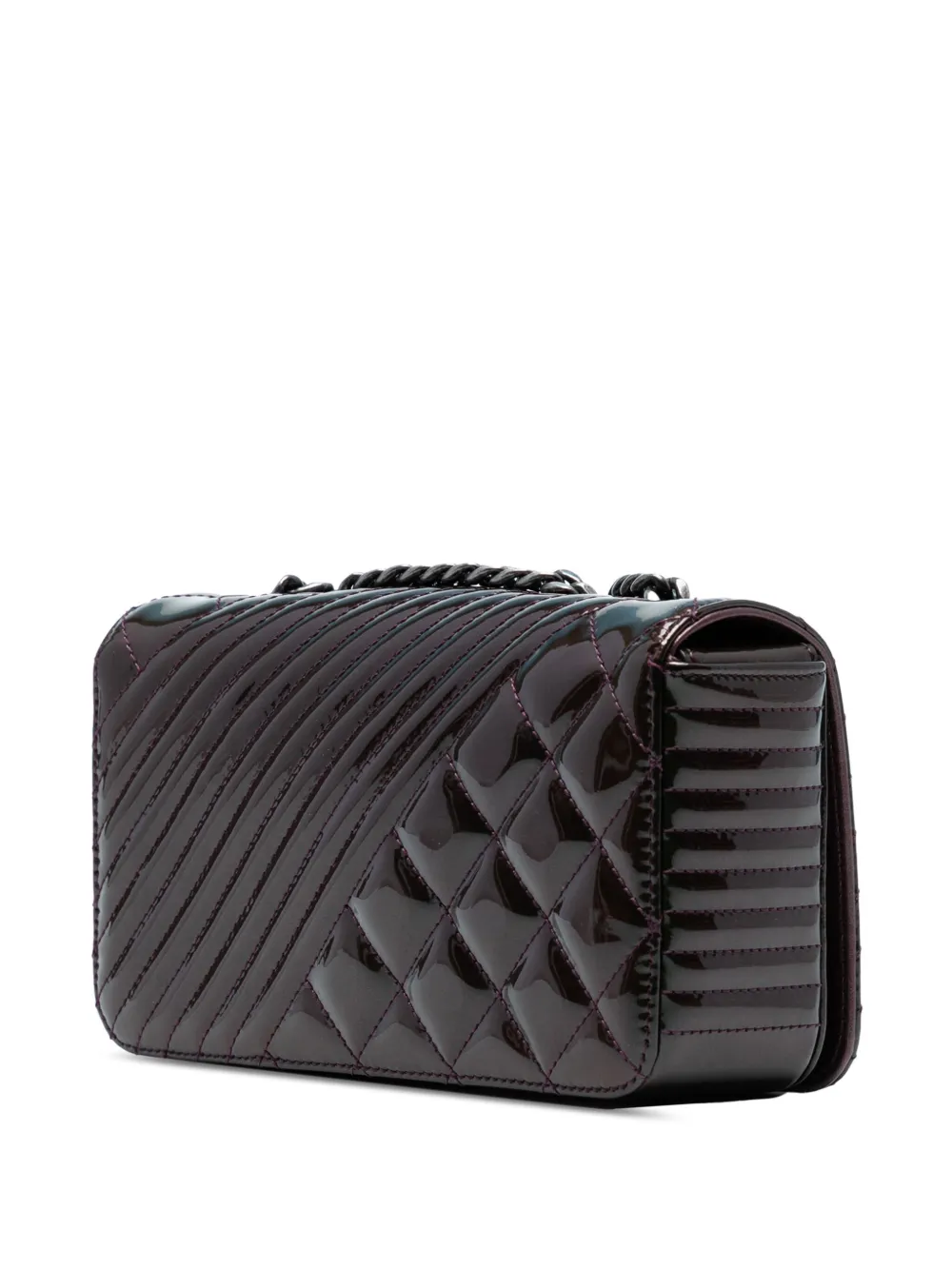 Pre-owned Chanel 2014-2015 Small Patent Coco Boy Flap Shoulder Bag In Purple