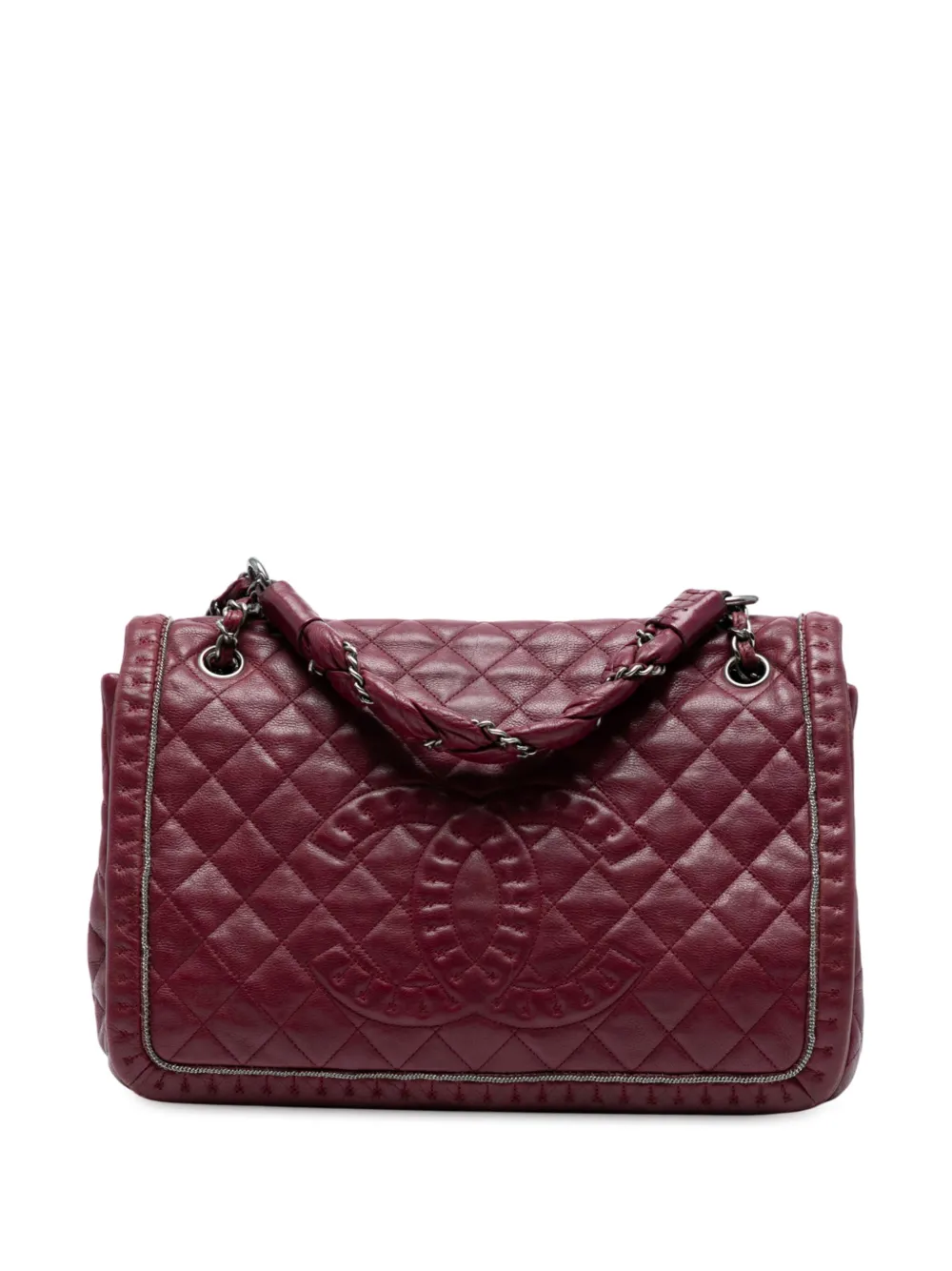 CHANEL Pre-Owned 2011 マトラッセ カーフスキン イスタンブール アコーディオン フラップ ショルダーバッグ - レッド CHANEL Pre-Owned 2011 マトラッセ カーフスキン イスタンブール アコーディオン フラップ ショルダーバッグ - レッド