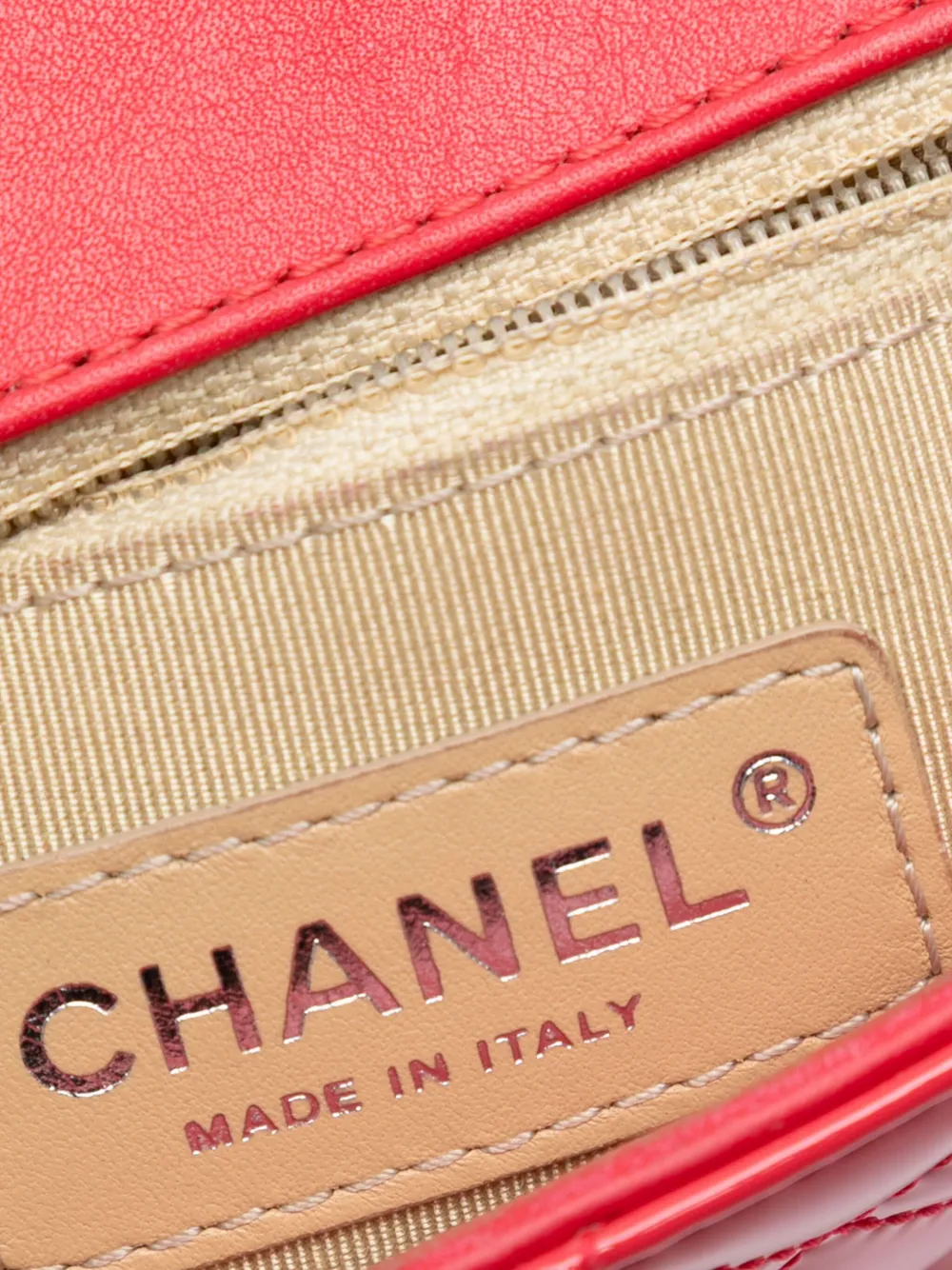 CHANEL Pre-owned 2016-2017 Small Patent Coco Boy Flap Shoulder Bag In Red